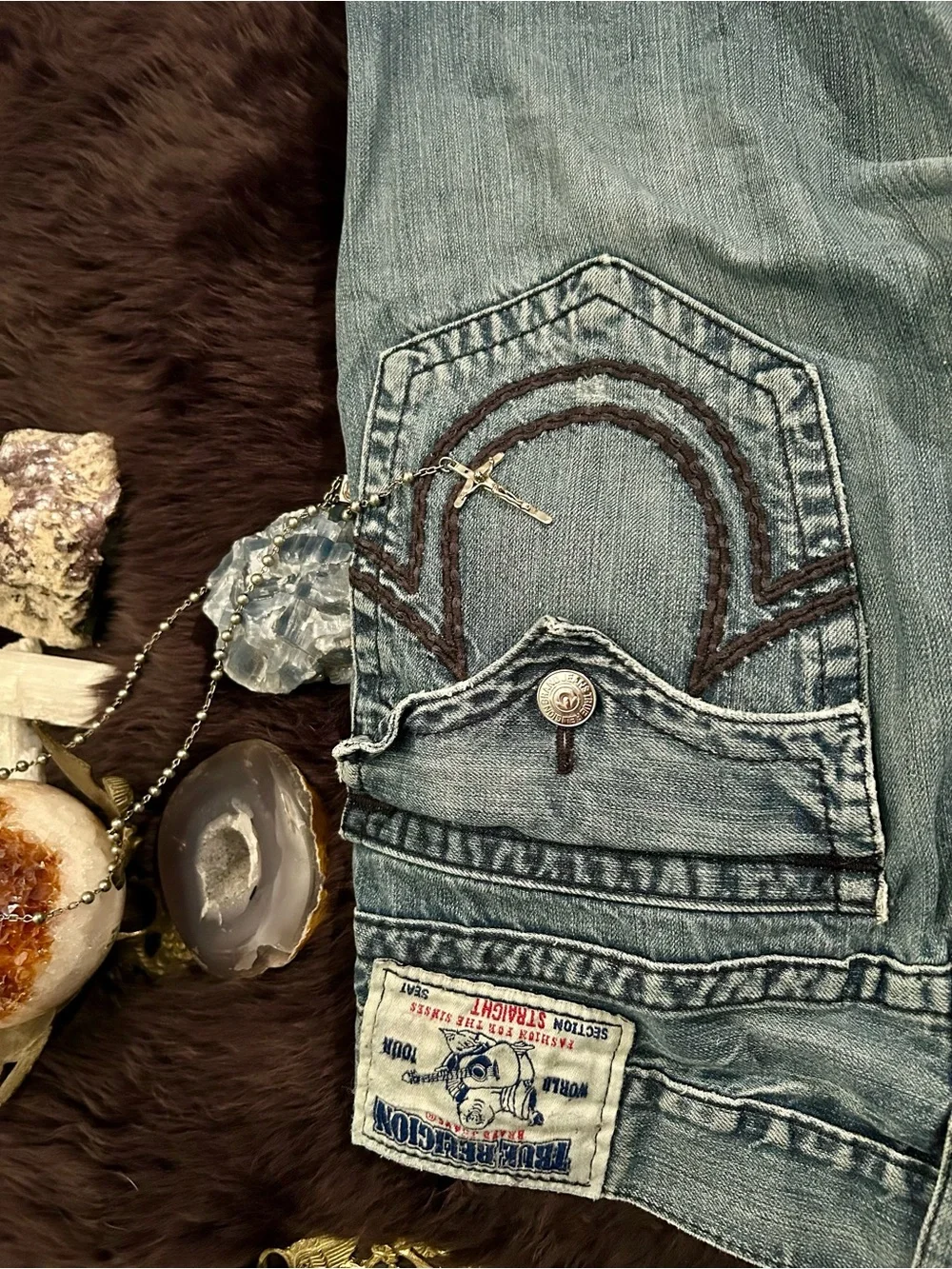 VINTAGE TRUE RELIGION SUPER T STRAIGHT LEG JEANS